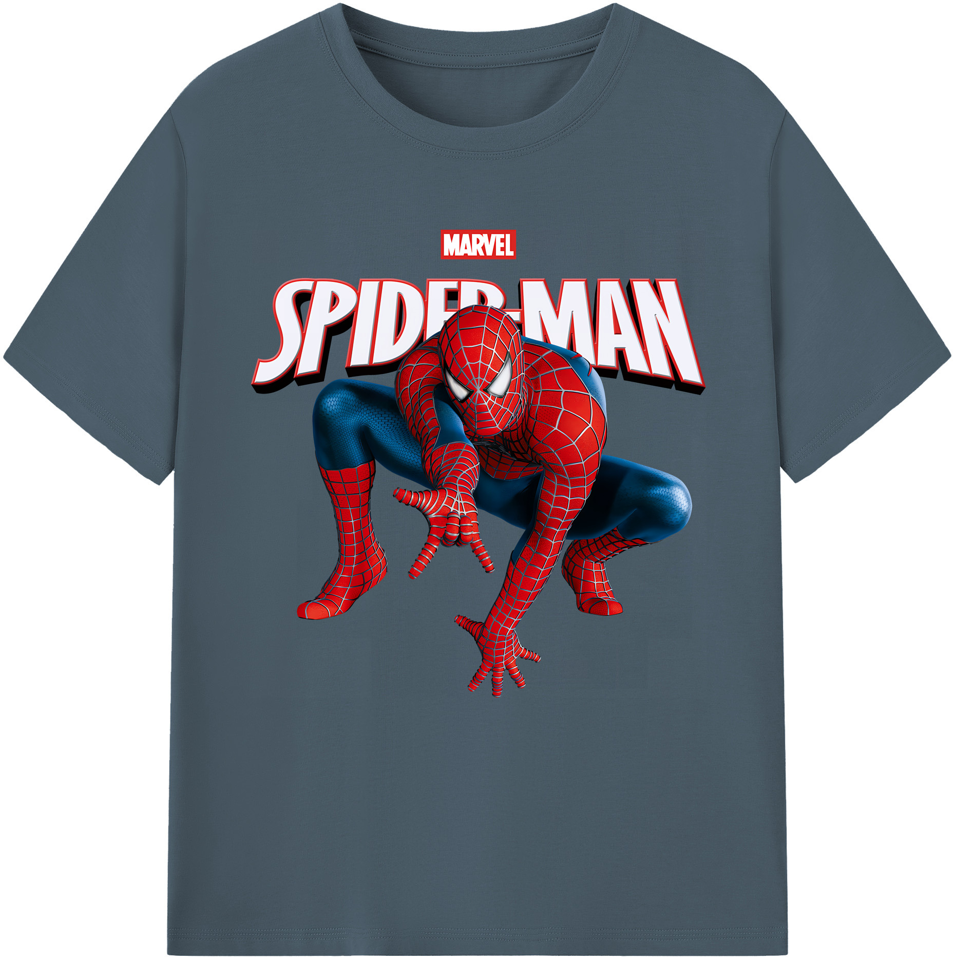 （画像用） Spider Man スパイダーマン 綿100％半袖Tシャツ（フロントプリント）